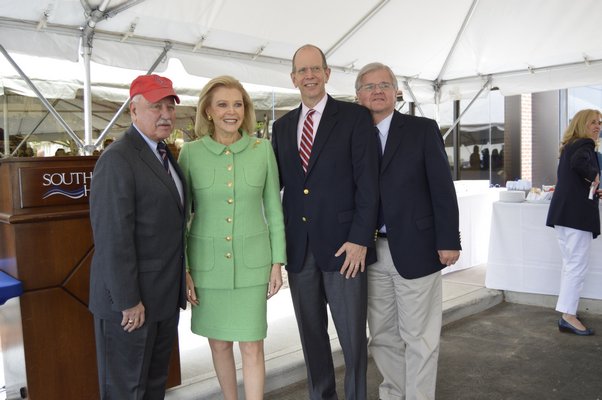 New York State Senator Kenneth P. LaValle, Audrey Gruss, Southampton Hospital President and CEO Robert S. Chaloner, and State Assemblyman Fred W. Thiele Jr. ALYSSA MELILLO