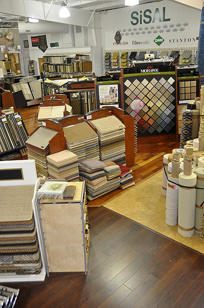 A selection of carpets from different mills on display at The CarpetMan in Southampton. MICHELLE TRAURING