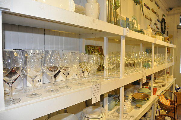 Don't forget last-minute party needs, such as wine glasses pictured here at Hildrith's Department Store in Southampton. MICHELLE TRAURING