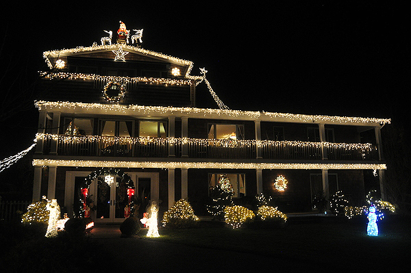 The Paez family house is lit up for the holidays. MICHELLE TRAURING