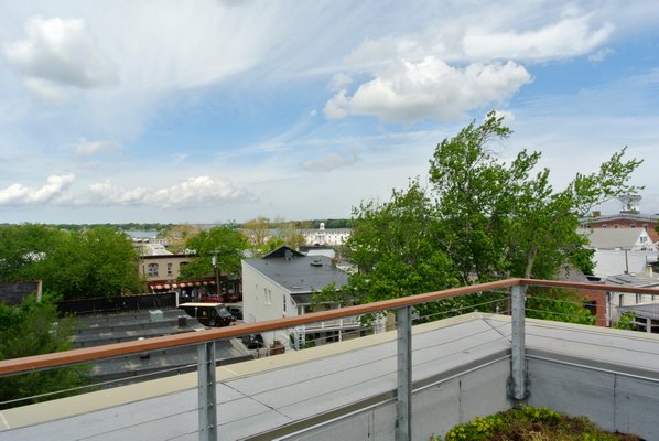 The view from one of the Watchcase Factory loft penthouses. DANA SHAW