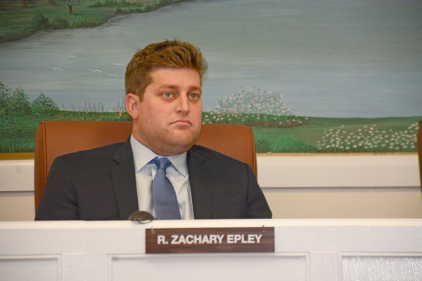 Zachary Epley at a recent Southampton Village Planning Board meeting. JD ALLEN
