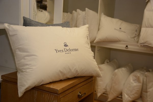 Yves Delorme down pillows sold at Hildreth's Home Goods in Southampton Village. JD ALLEN