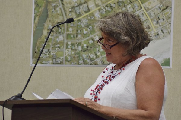 Meadowlark Lane resident Cynthia Conigliaro spoke out against making the road public. JEN NEWMAN