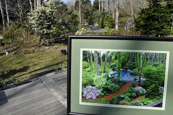 George Biercuk's and Robert Luckey's Wainscott garden, not yet in bloom. MICHELLE TRAURING