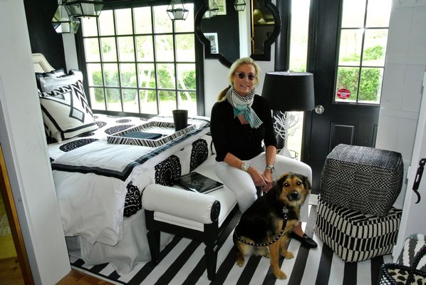 Iris Zonlight with Jai in the room she designed for the Arf Designer Show House.  DANA SHAW