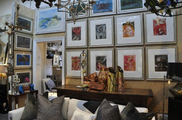 English Country Antiques in Bridgehampton is selling a collection of Chagall prints. MICHELLE TRAURING