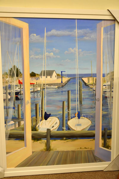 "Window on Devon Yacht Club" by Carol Saxe. MICHELLE TRAURING