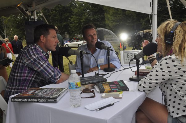 Bonnie Grice interviews Edward Burns, left, and Marc Murphy. MICHELLE TRAURING