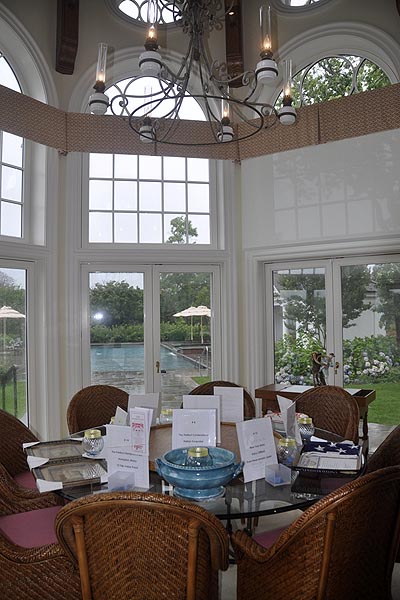 The sun room of a home on Main Street in Westhampton Beach. MICHELLE TRAURING