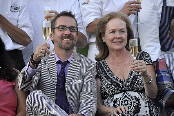 Ted Allen and Susan Ungaro toast. MICHELLE TRAURING