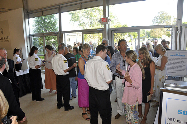 The crowds flood in to the VIP Preview of Art Southampton. MICHELLE TRAURING