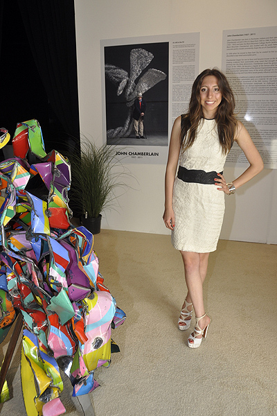 Alexandra Fairweather with an exhibit dedicated to her late stepfather, John Chamberlain. MICHELLE TRAURING