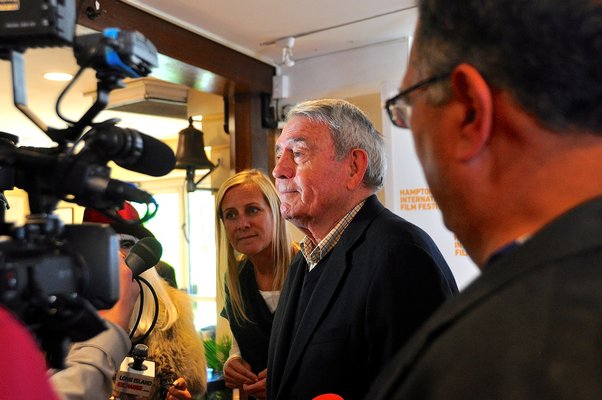 October 15 -- Dan Rather visited Bay Street Theater in Sag Harbor during the Hamptons International Film Festival.