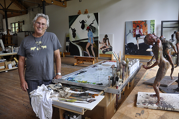 Eric Fischl in his North Haven studio. MICHELLE TRAURING