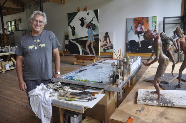 Eric Fischl in his North Haven studio. MICHELLE TRAURING