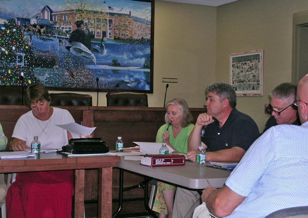Village officials and board members at the August 26 work session.