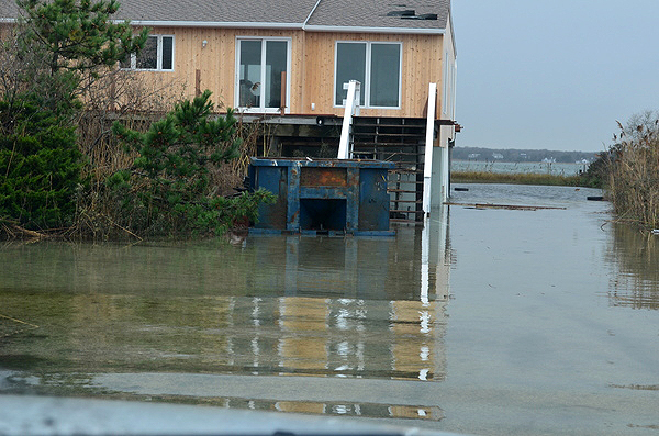 Flooding in Westhampton after Hurricane Sandy.