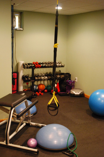 The gym that personal trainer Donna Pierro installed in her Flanders home. <br>Photo by Will James