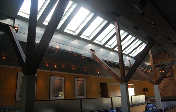 New skylights put in by owners Jay and Rowaida Plumeri.