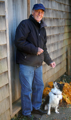 Hal McKusick in his Sag Harbor woodworking shop.