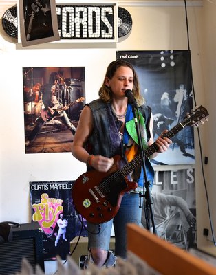 Innersleeve Records hosted a celebration of the rock band The Ramones Saturday. Donna Gaines, author of Why The Ramones Matter gave a talk and signed copies of her book. Jewlee Trudden performed on guitar and vocals. KYRIL BROMLEY