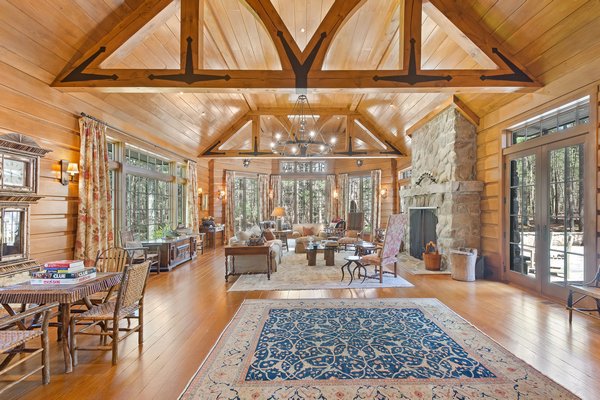 An Adirondack resort-inspired home features an oversized great hall. COURTESY EAST HAMPTON HISTORICAL SOCIETY