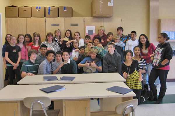 Mrs. Tetrault’s 8th grade Home and Career Skills class with Sara Davison of ARF on January 29th.