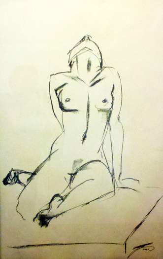 Drawing by Ellen Dooley is now on view at Crazy Monkey in Amagansett.