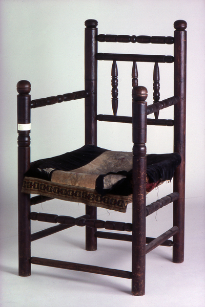 A circa 1900 reproduction of a late 17th century New England carver armchair. COURTESY EAST HAMPTON HISTORICAL SOCIETY