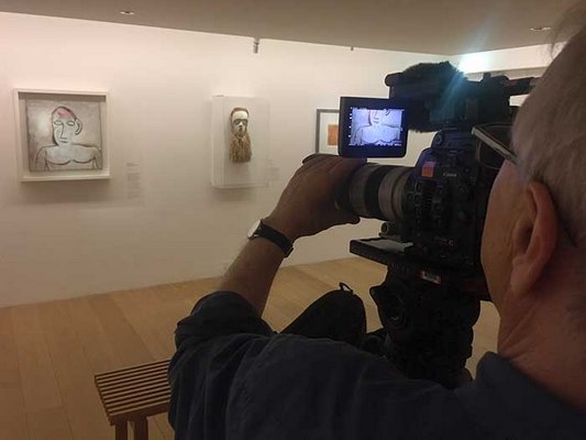 Filming in the Musee Picasso, Paris