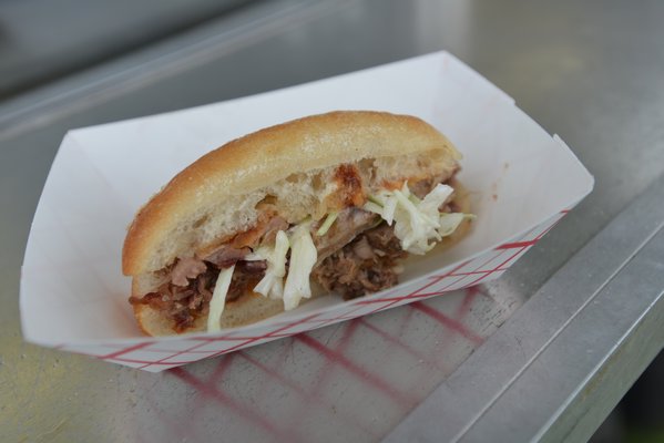 Silver Spoon Specialties pulled pork sliders at the Great Food Truck Derby. ALEX GOETZFRIED