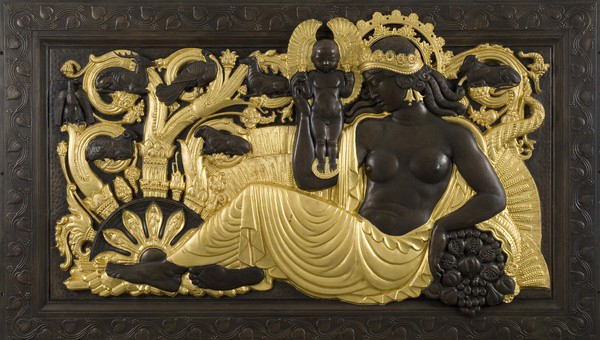 PAUL HOWARD MANSHIP's "The Four Elements" Parcel-gilt bronze reliefs, created for and hung in the American Telephone and Telegraph Building in New York until 1982.