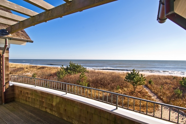 Sweeping ocean views from the veranda of a Southampton estate are a real draw for prospective tenants.