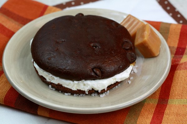 Freezy-Cool Salted Caramel Whoopie Pie from "Hungry Girl 200 Under 200: Just Desserts." By VAL BOURASSA