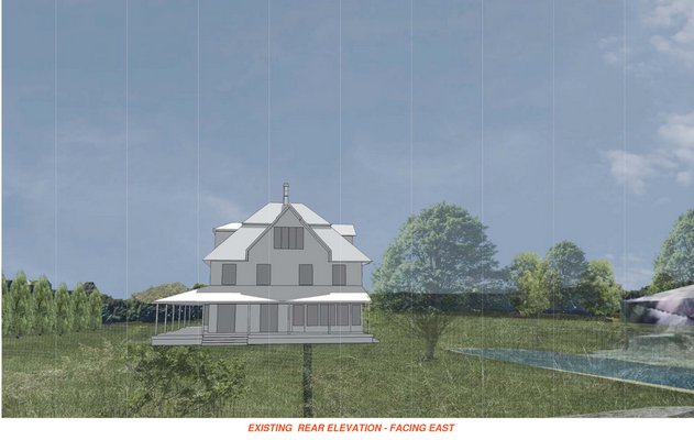 Renderings of the proposed changes from the architect representing neighbors who oppose the project. COURTESY ROBERT GIUFFRA