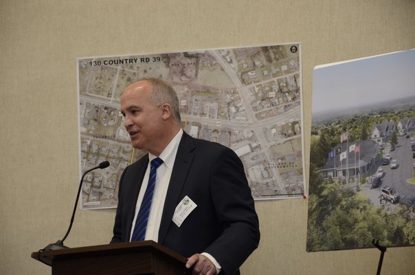 Ralph Fasano of Concern for Independent Living presented plans for a 60-unit apartment complex in Southampton Town, during a town board work session on Thursday. GREG WEHNER