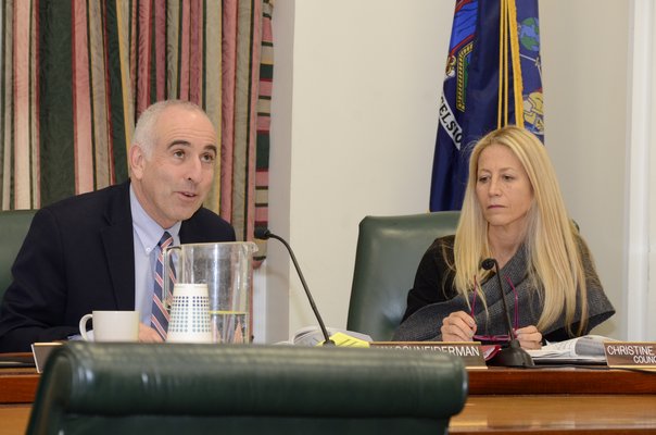 Southampton Town Supervisor Jay Schneiderman received the Democratic Party nomination to seek reelection to his seat in November, while it is not clear whether Town Board member Christine Scalera will seek reelection. GREG WEHNER