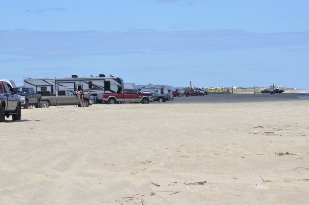 Camping along the beach at Shinnecock East County Park could be placed on hold if piping plovers, which are threatened and have been seen within 1,000 meters of the area, have chicks. GREG WEHNER