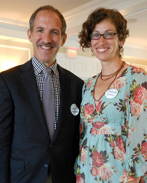 Southampton Rose Society President Hal Goldberg and guest speaker Sarah Owens.    COURTESY SRS