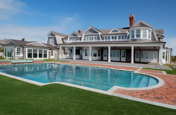 This property in Sagaponack has an underground tunnel connecting the main house to a restored historic cottage. COURTESY DOUGLAS ELLIMAN