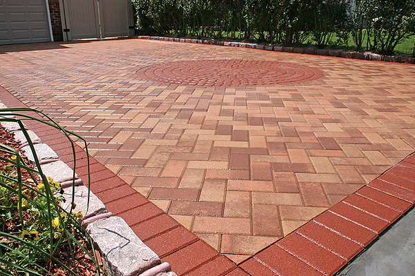 Holland-style concrete pavers in the crab orchard blend. COURTESY NICOLOCK