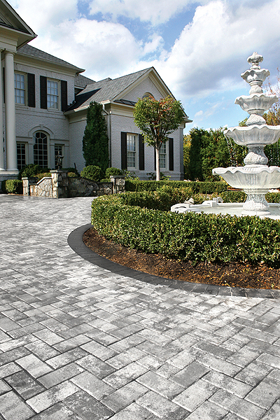 Holland-style concrete pavers in the marble blend. COURTESY NICOLOCK