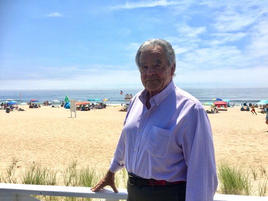 Mayor Paul F. Rickenbach Jr. at Main Beach in East Hampton on Friday.   ELIZABETH VESPE