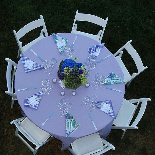 The table settings, aerial view.   BARBARA GAINES