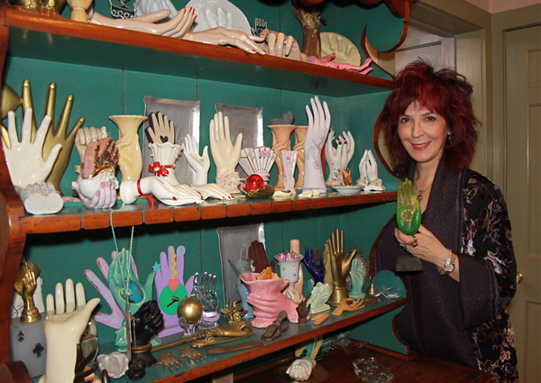 Amy Zerner has an extensive collection of ceramic and one-of-a-kind hands from around the world.