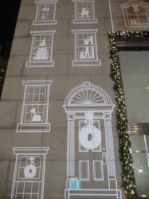 Tiffany & Co. created the illusion of a Christmas village on its facade. MARSHALL WATSON