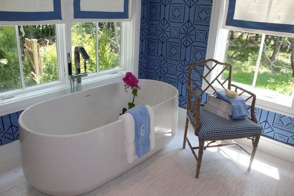 The junior master bathroom, curated by IBB Design for CR Laine. JULIA HALSEY