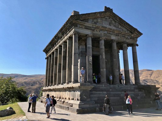 The Temple of Garni. Note the size of the stair treads, which actually diminish the scale of the structure. ANNE SURCHIN