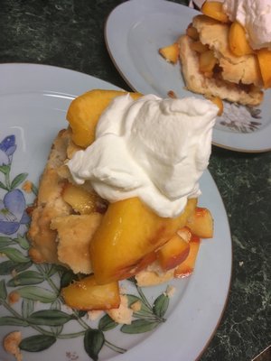 Peach shortcake dessert.  JANEEN SARLIN